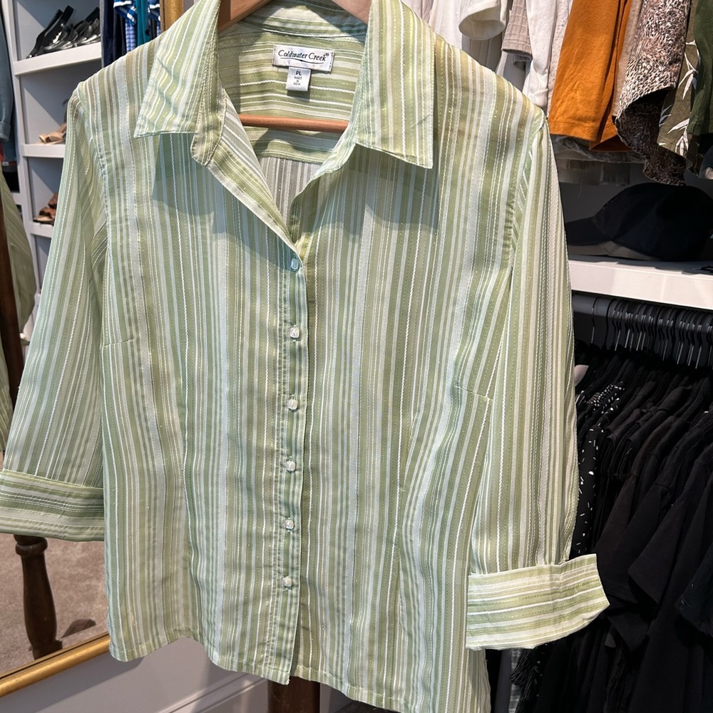 Coldwater Creek semi sheer button shirt
